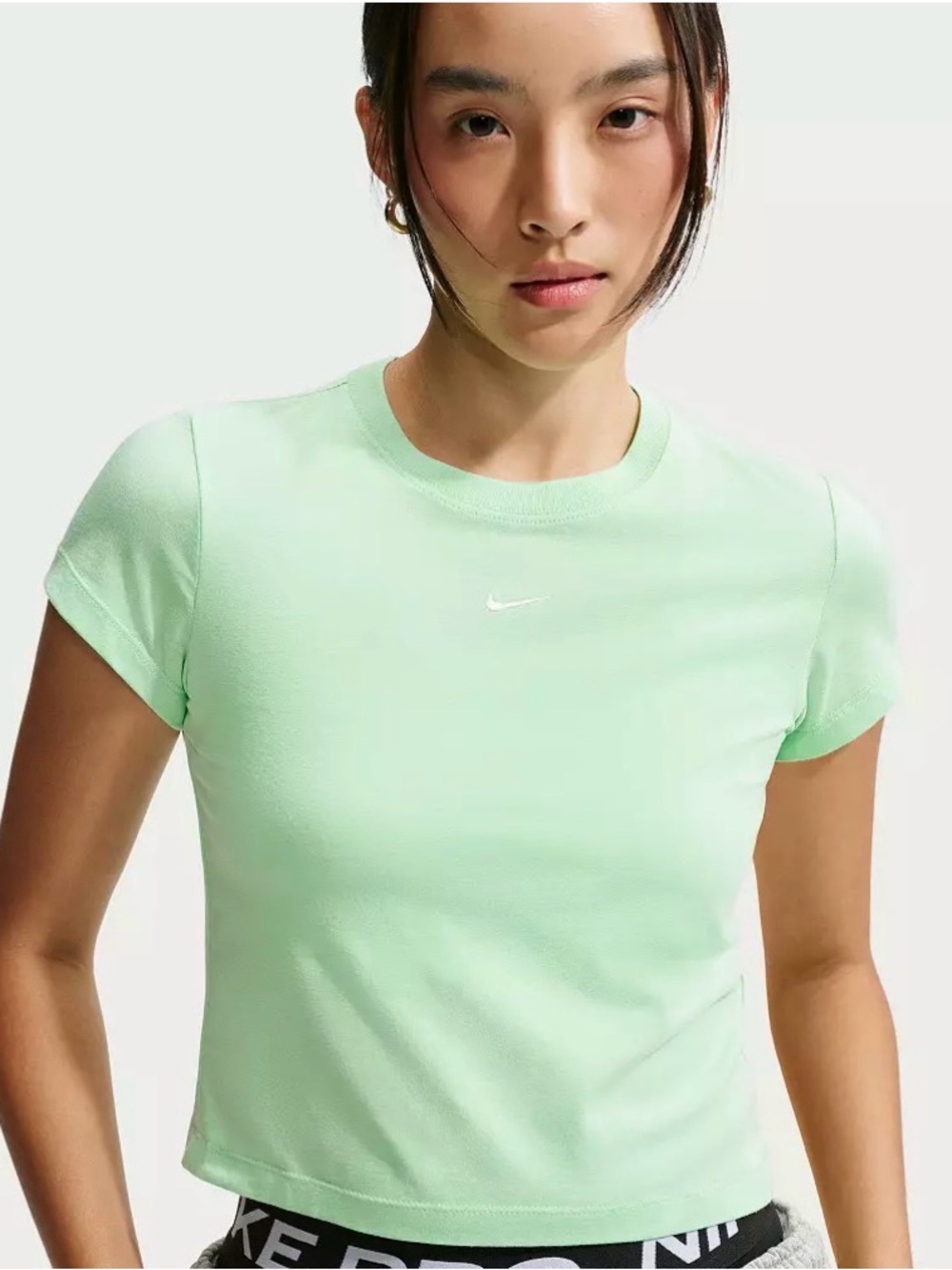 Nike Mint Green Cropped Crewneck Tee